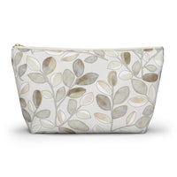 Cherry Plum Leaves Accessory Pouch w T-bottom in Brown